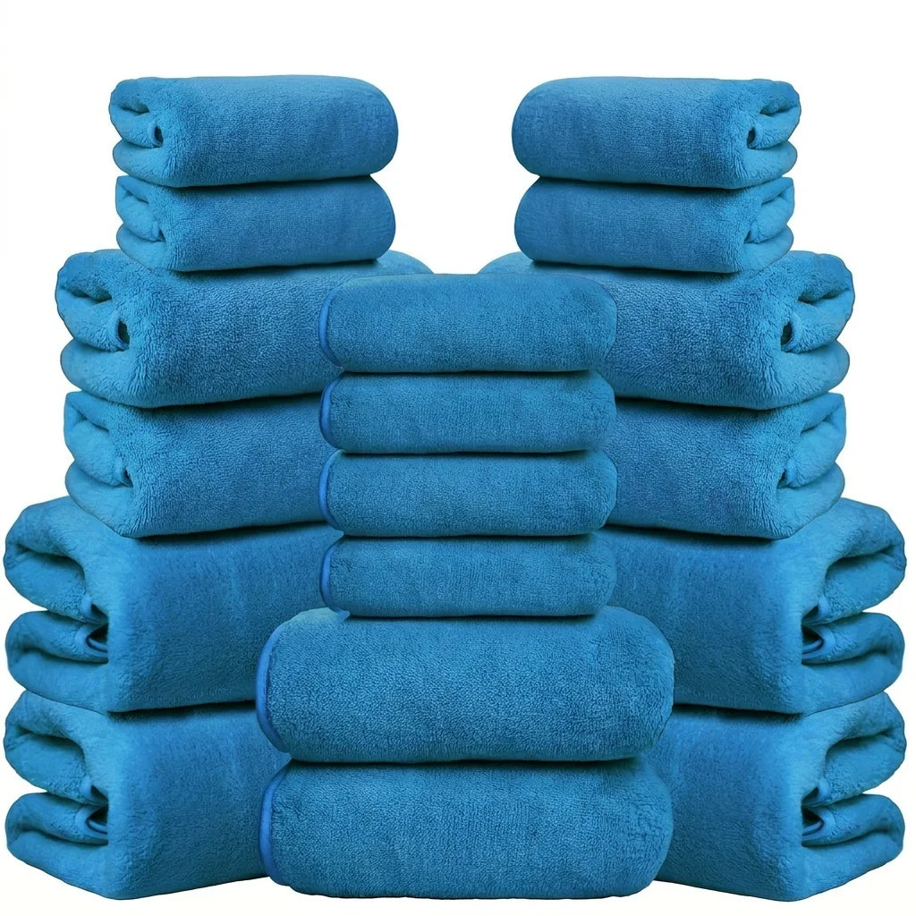 Ultra Soft Microfiber Bath Towel Set With Washcloths
