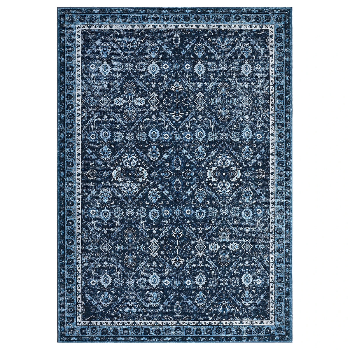 Waterproof Non Slip Geometric Area Rug With Stain Protection