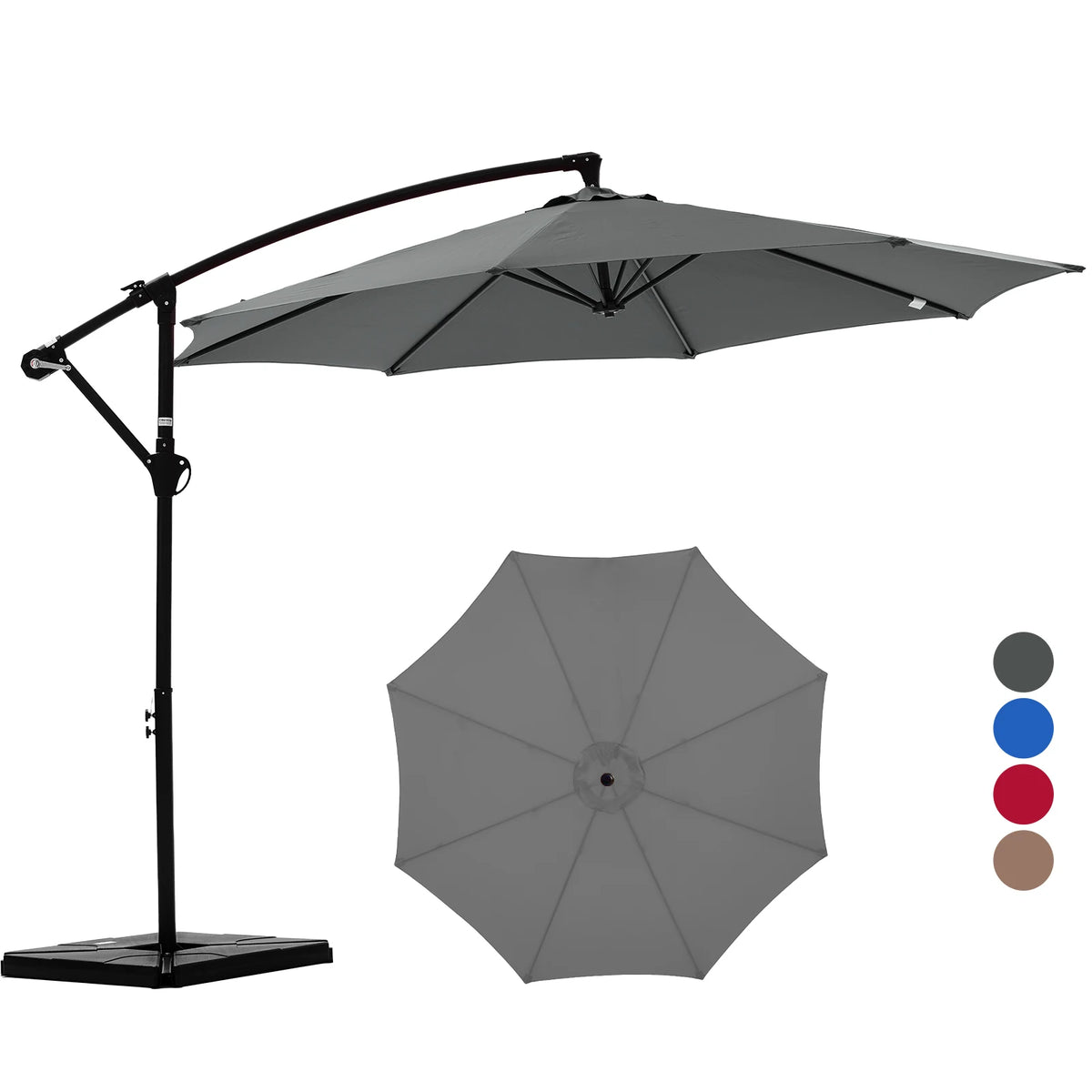 JHK Outdoor Offset Umbrella With UV Protection And Tilt Control