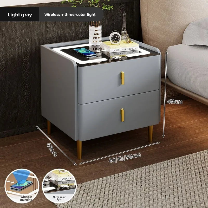MoYu Smart Wood Nightstand With Integrated Charging And Speaker