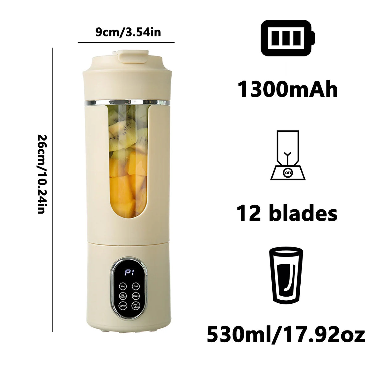 TMJD MISS Portable Juicer Wireless USB Charging 12 Blade Blender