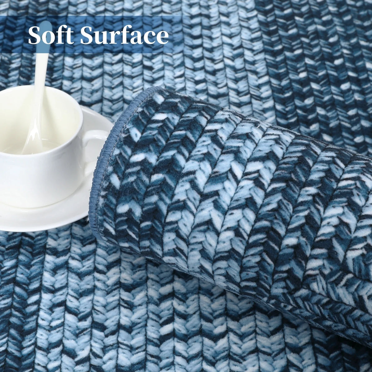 HiMISS Geometric Machine Washable Polyester Area Rug