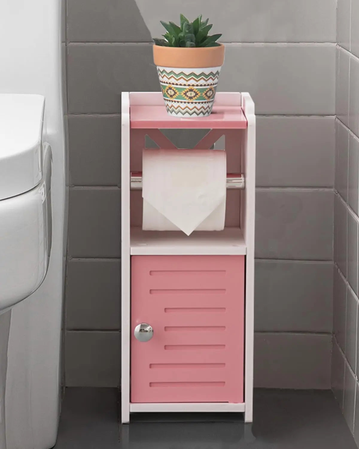 XIUWO Free Standing Toilet Paper Holder Cabinet For Small Bathrooms