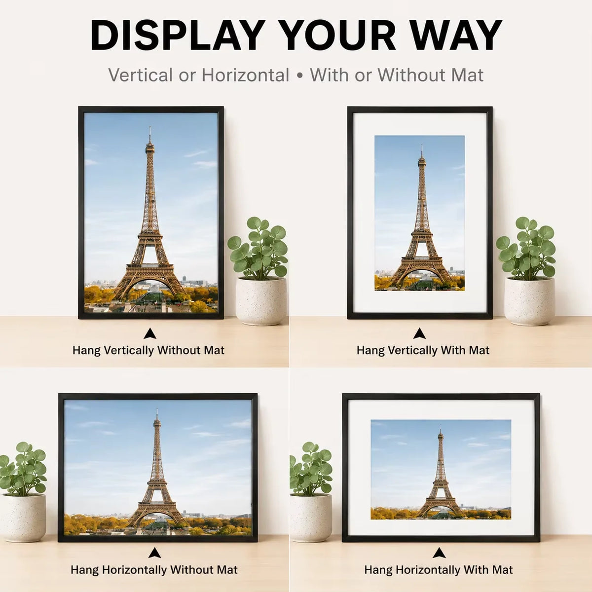 Aluminum Picture Frames Set of 3 Modern Minimalist Wall Art