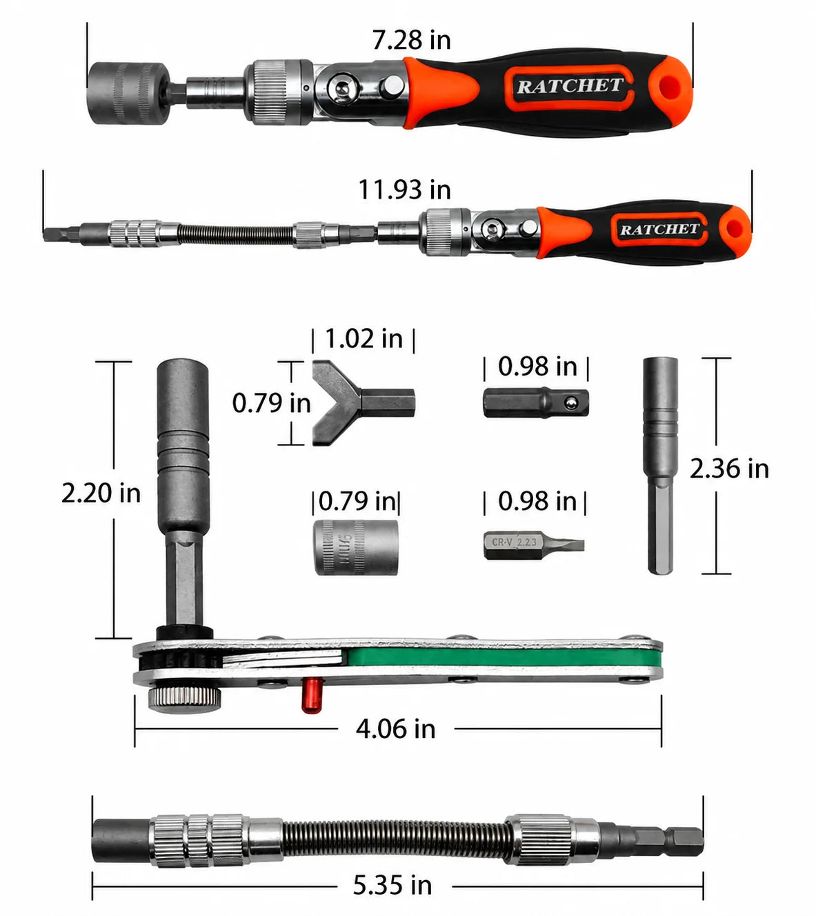 YUANZU 38-in-1 Multi Function Ratchet Screwdriver Kit, Magnetic Bits Mini Repair Tool Set, Portable Household Tool Kit for PC, Electronics and DIY Home Repair