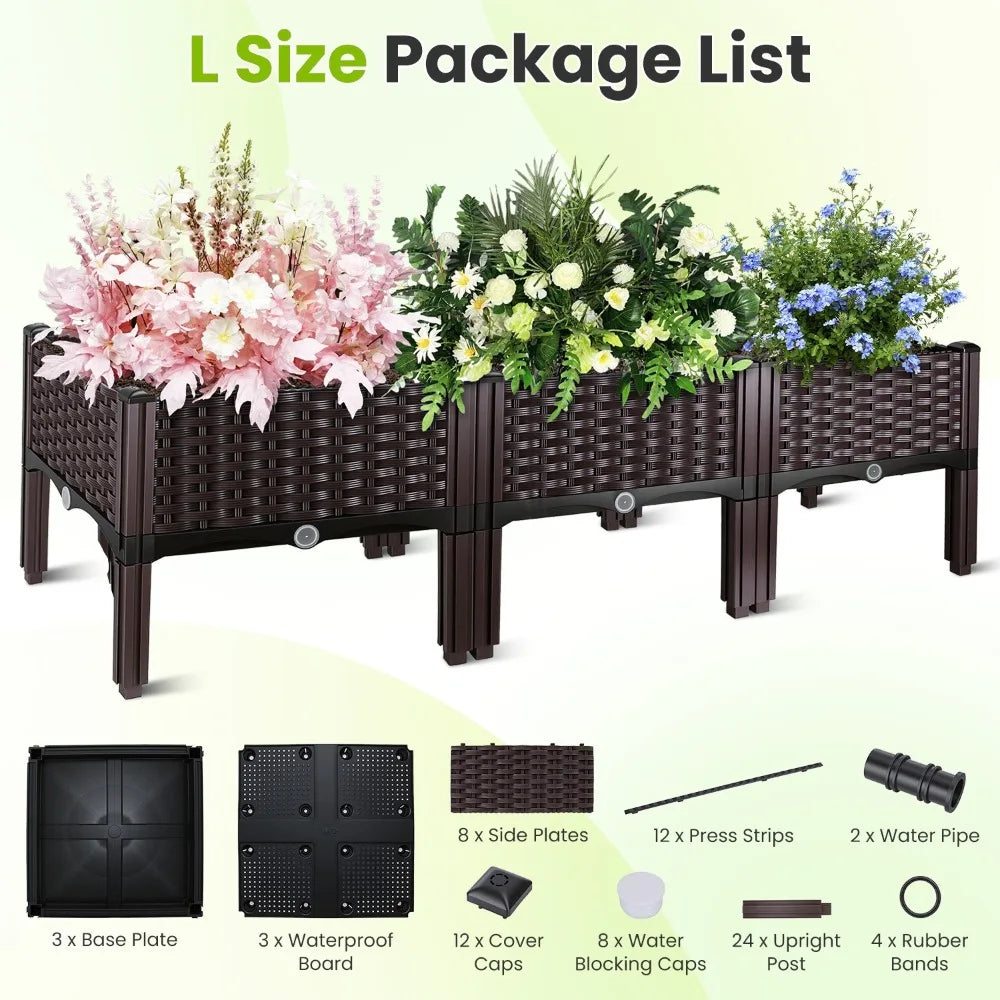 Raised Garden Bed Planter Box With Self Watering Elevated Design