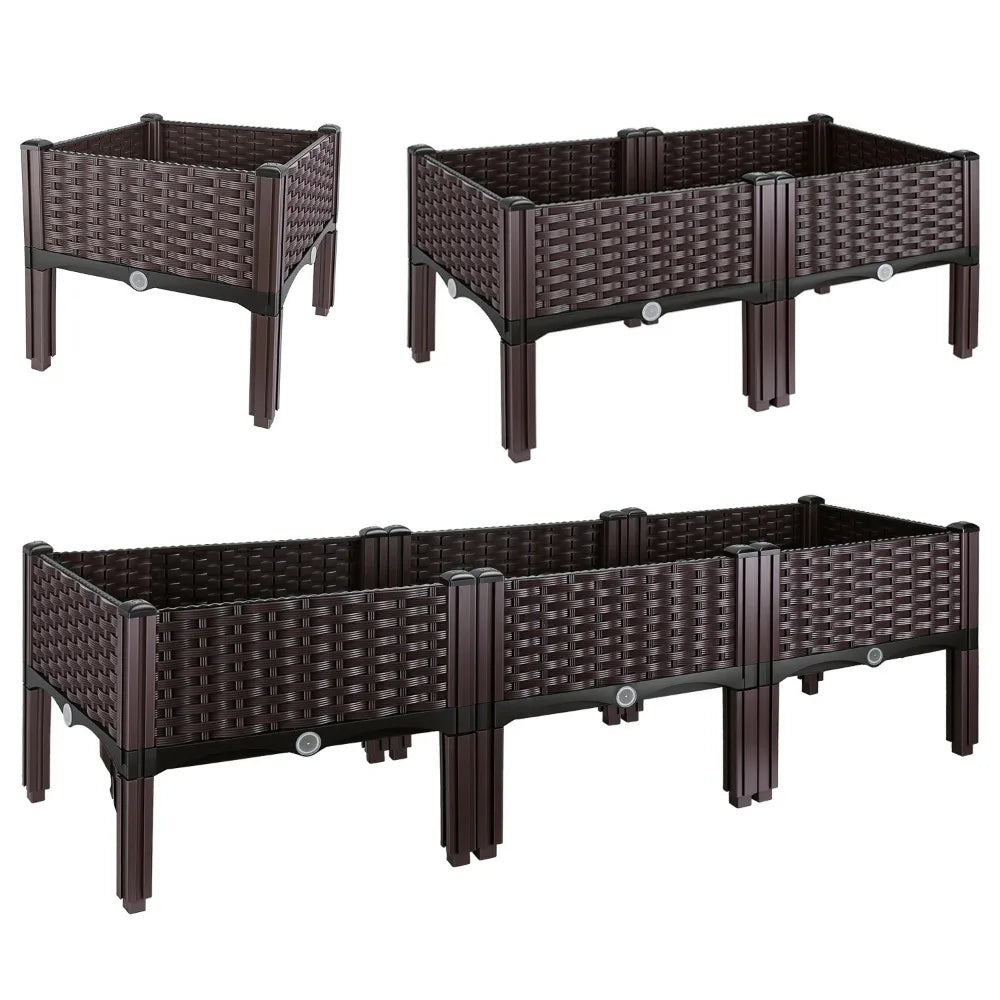 Raised Garden Bed Self Watering Planter Box For Outdoors