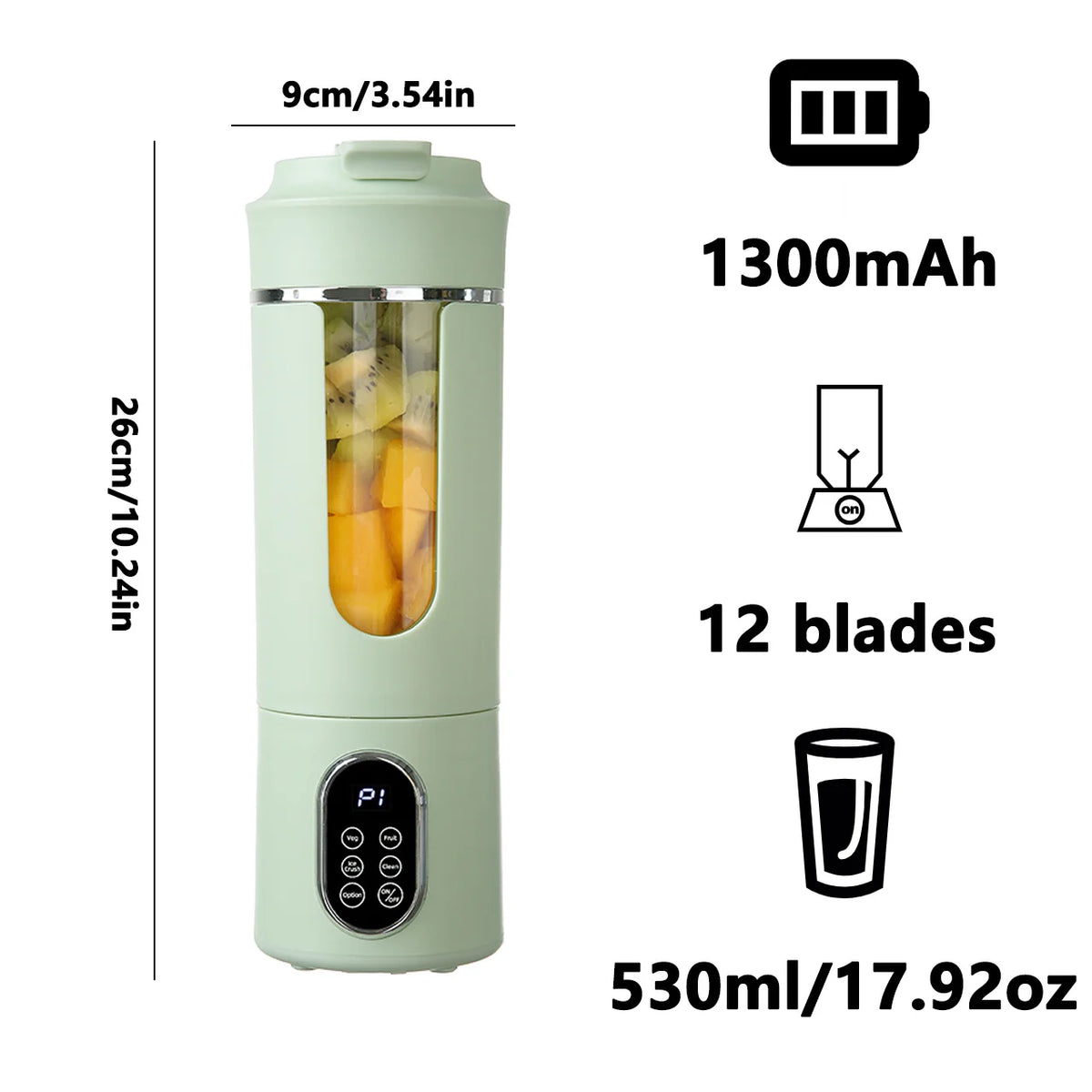TMJD MISS Portable Juicer Wireless USB Charging 12 Blade Blender