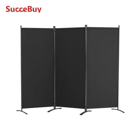 SucceBuy Modern Fabric Room Divider With Folding Privacy Screen
