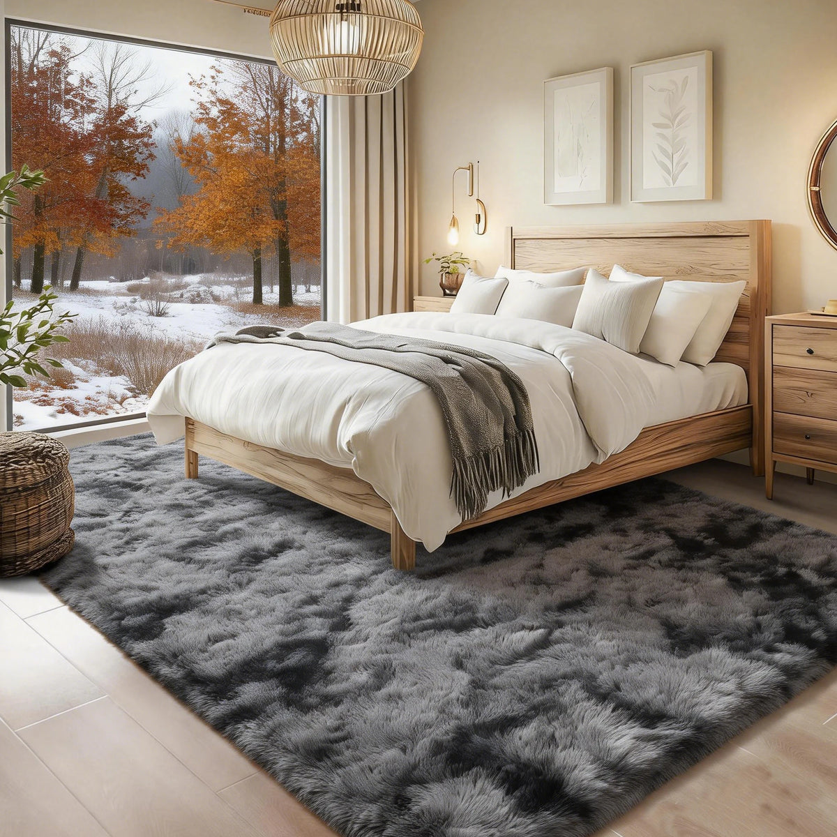 Ultra Soft Fluffy Shag Area Rug For Living Room Decor