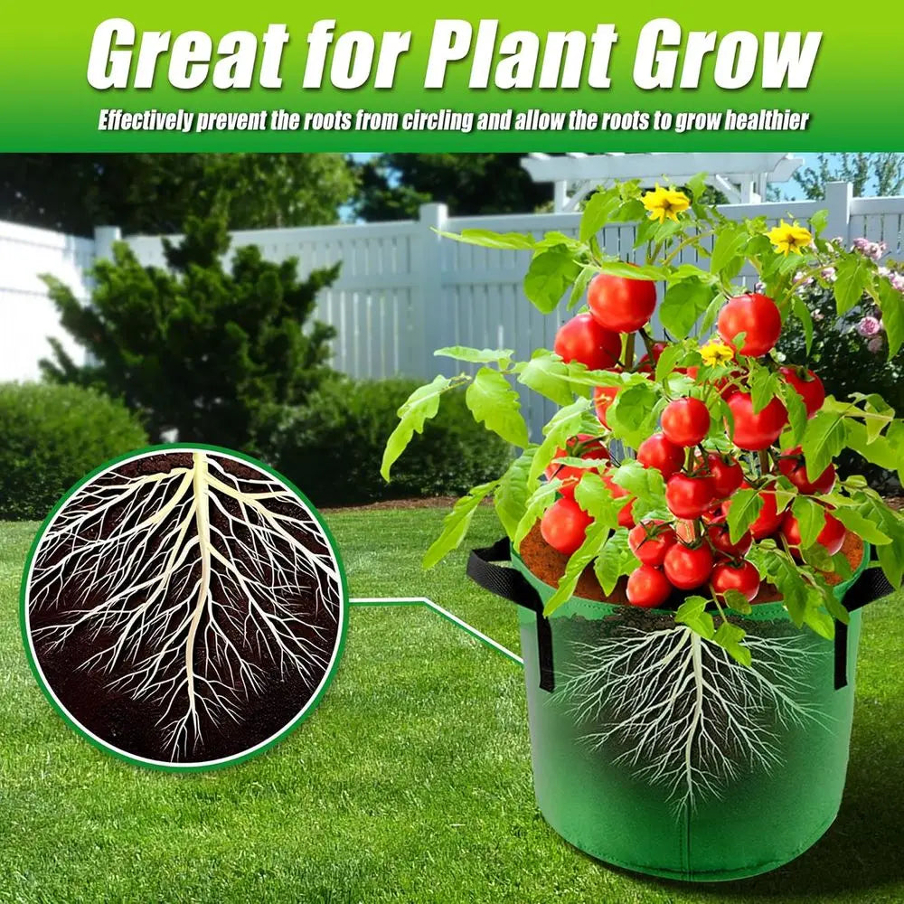 Breathable Fabric Grow Bags With Handles For Outdoor Gardening