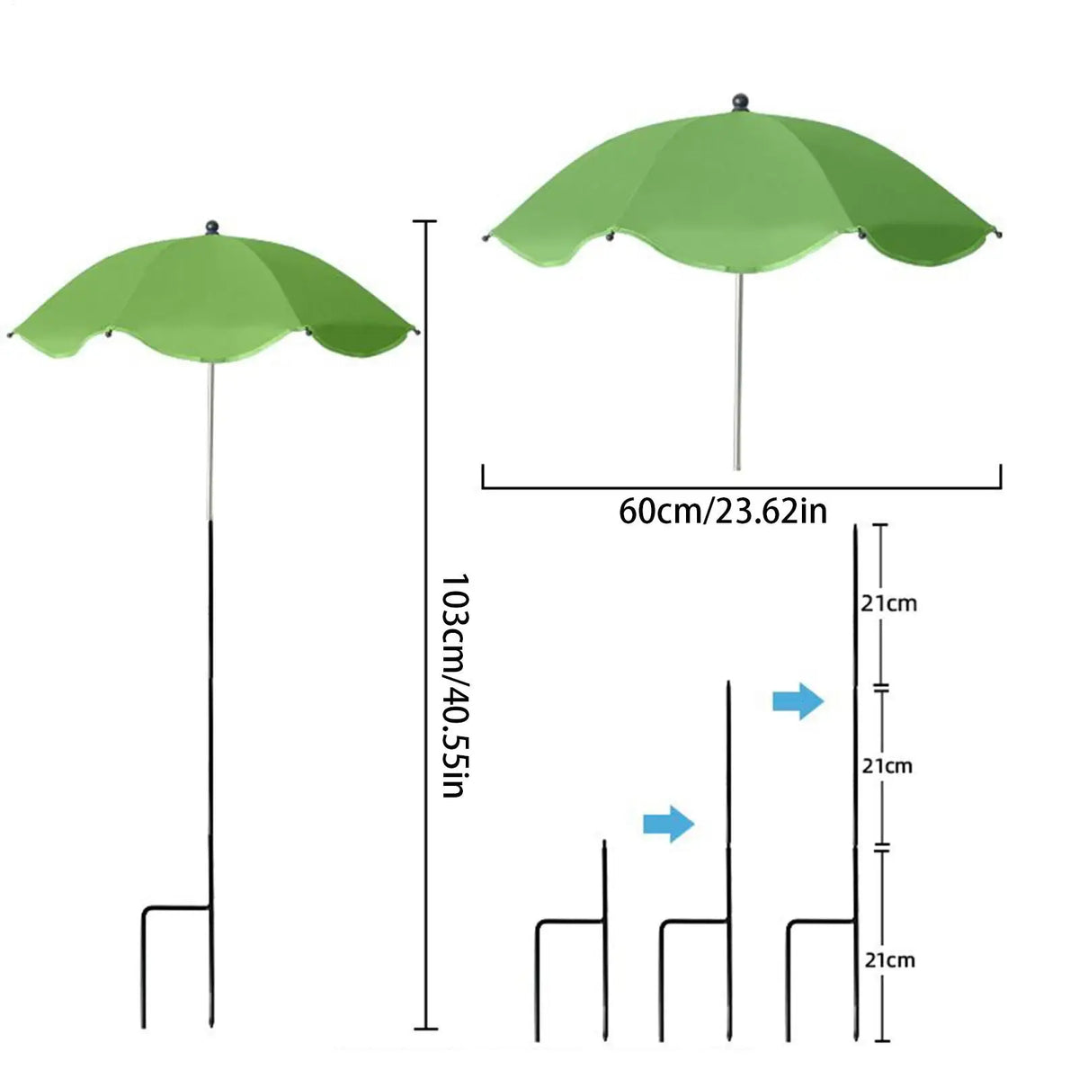 Adjustable Patio Umbrella For Outdoor Garden And Balcony Shade