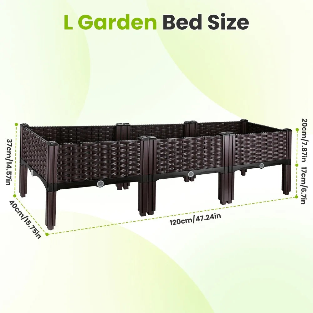 Raised Garden Bed Planter Box With Self Watering Elevated Design