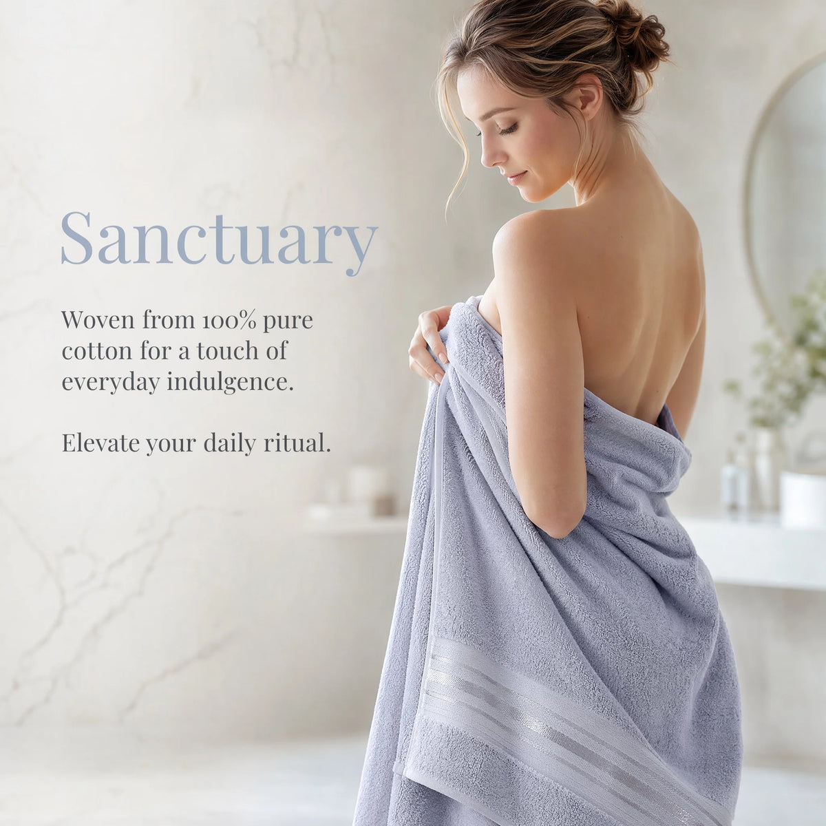 Turkish Cotton Bath Towel Set 6 Piece 600 GSM Premium