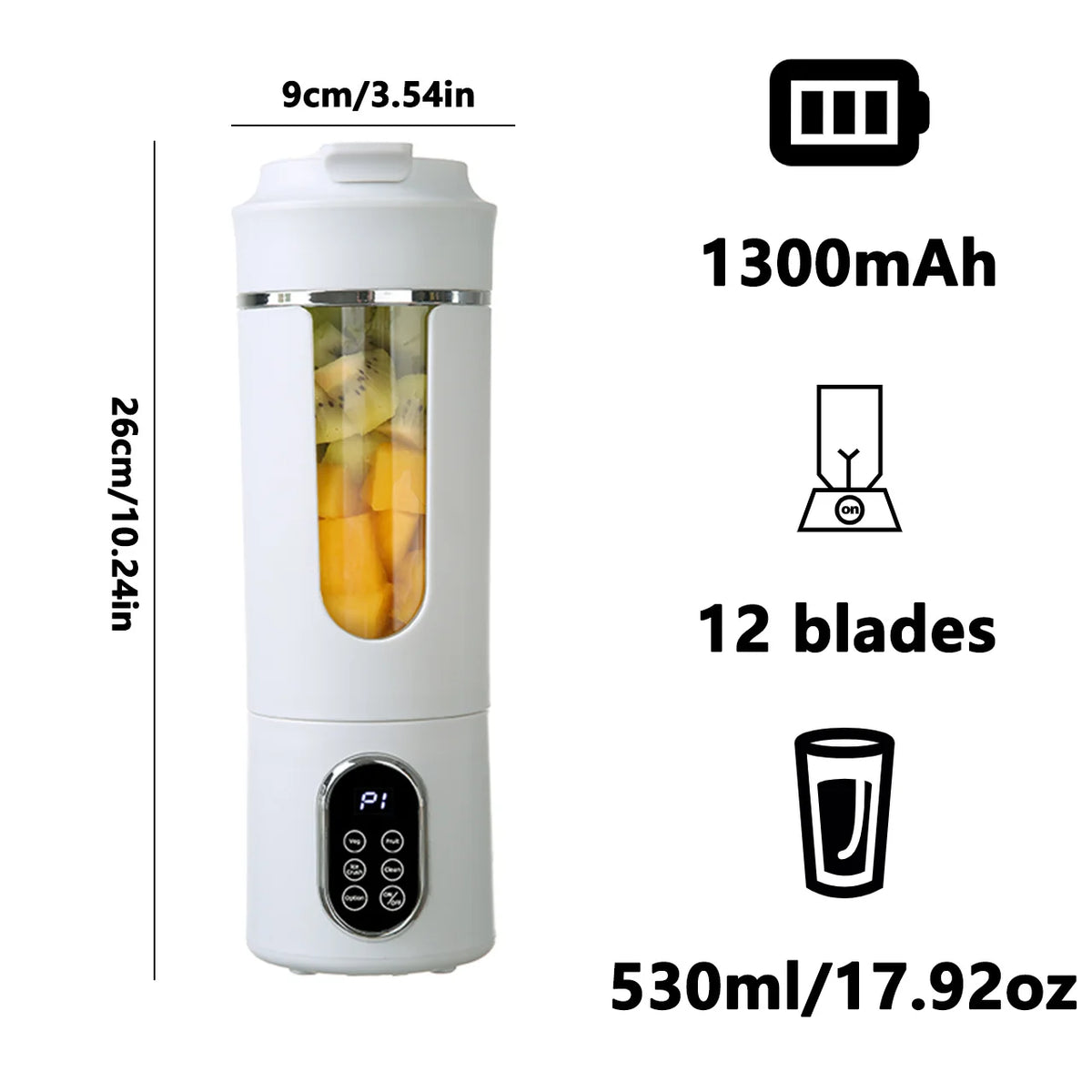 TMJD MISS Portable Juicer Wireless USB Charging 12 Blade Blender