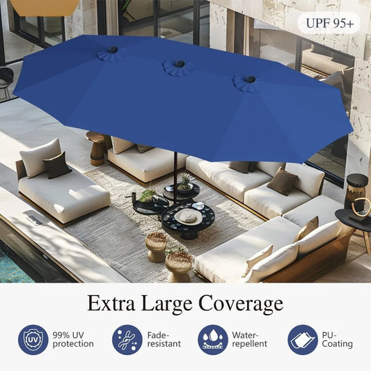 Stainless Steel Heavy Duty Rectangular Patio Umbrella