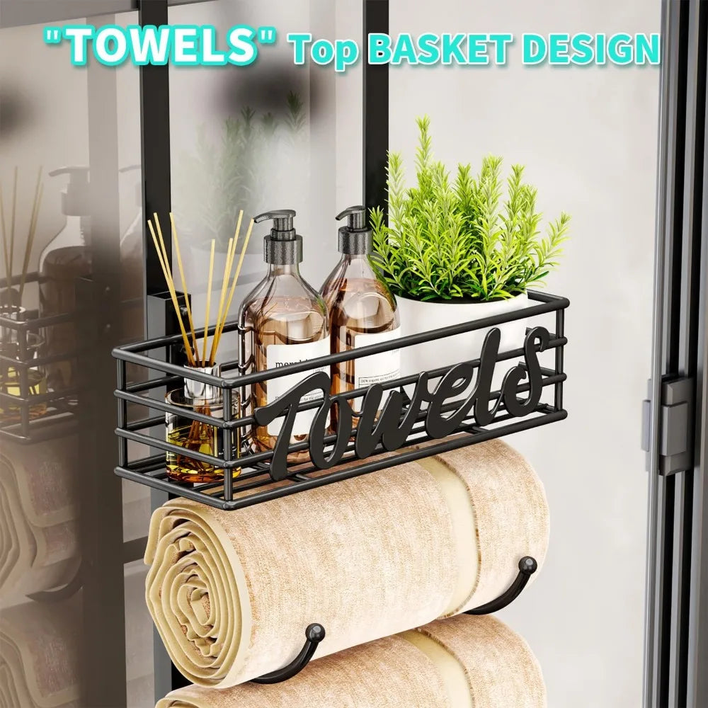 NBVCX 6 Tier Over Door Towel Storage Organizer Wall Mount