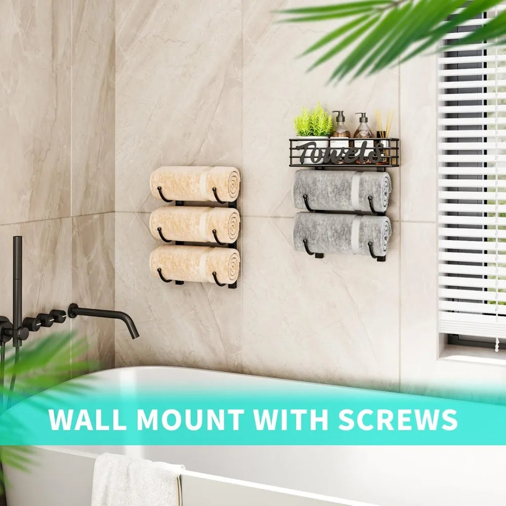 NBVCX 6 Tier Over Door Towel Storage Organizer Wall Mount