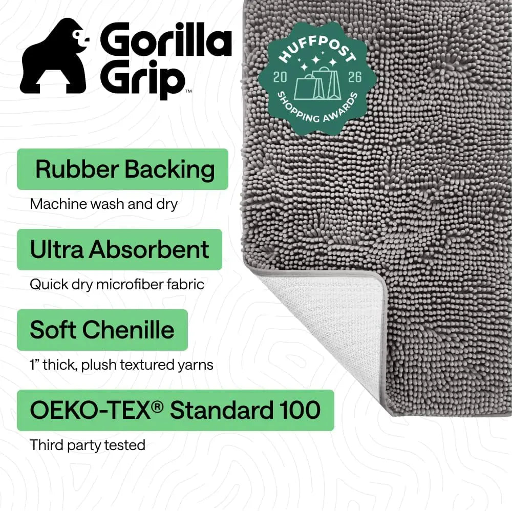 Chenille Bath Rug Absorbent Non Slip Mat Quick Dry Microfiber