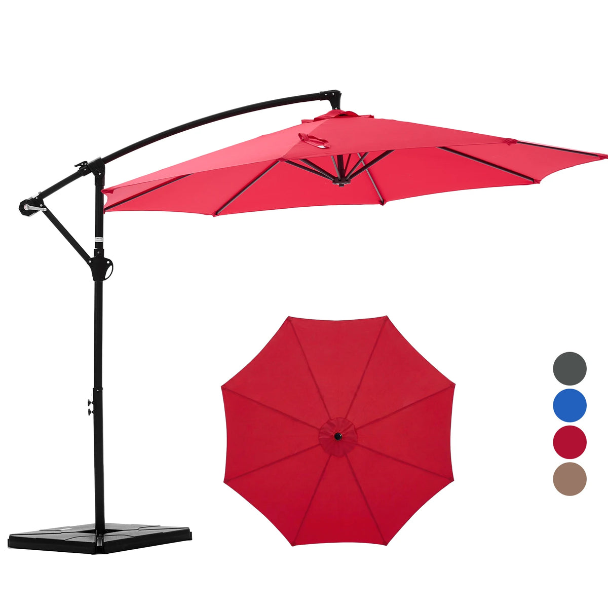 JHK Outdoor Offset Umbrella With UV Protection And Tilt Control