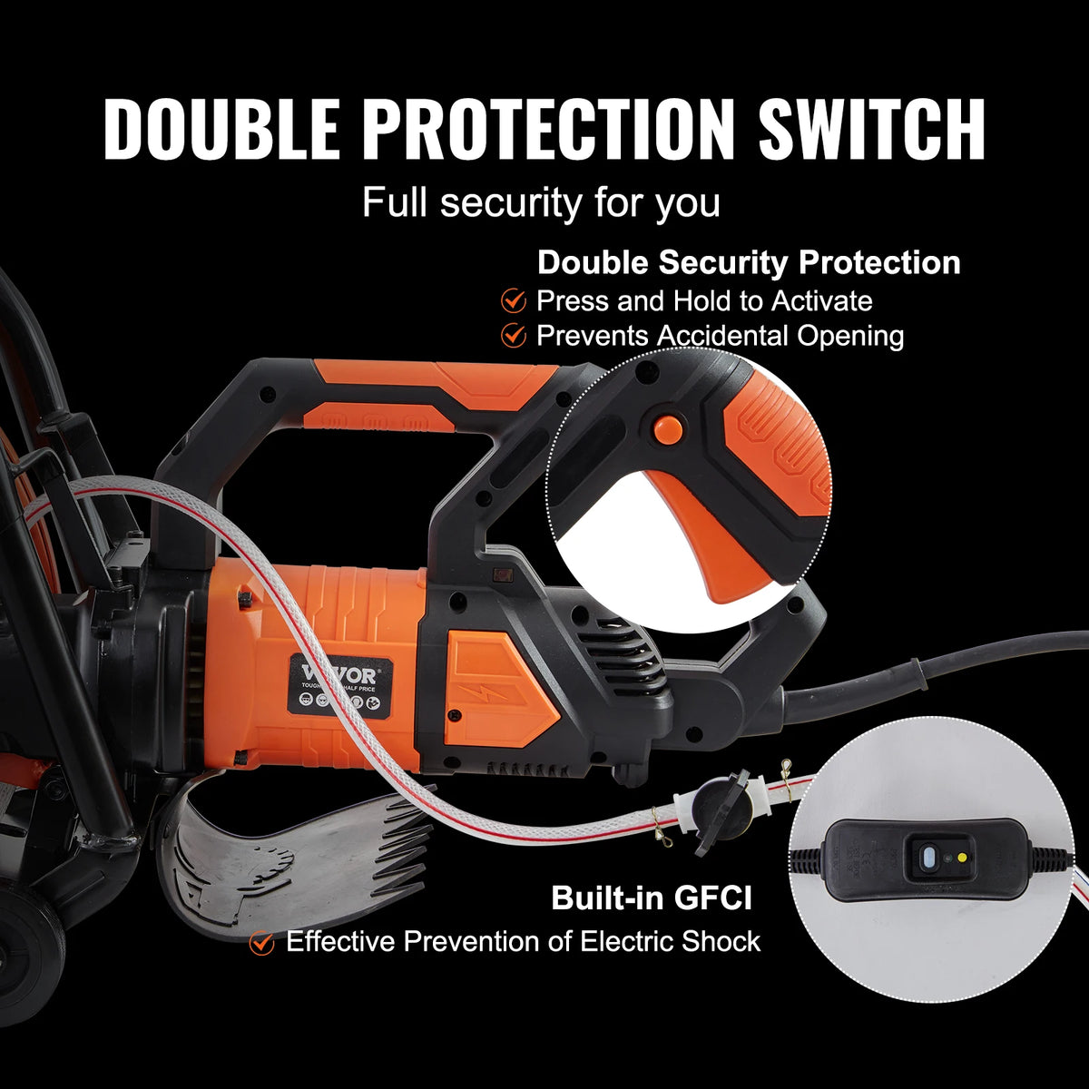 SucceBuy Electric Concrete Saw 15A Motor Circular Saw Cutter with Max. 6in Adjustable Cutting Depth  Wet Disk Saw Cutter Brick