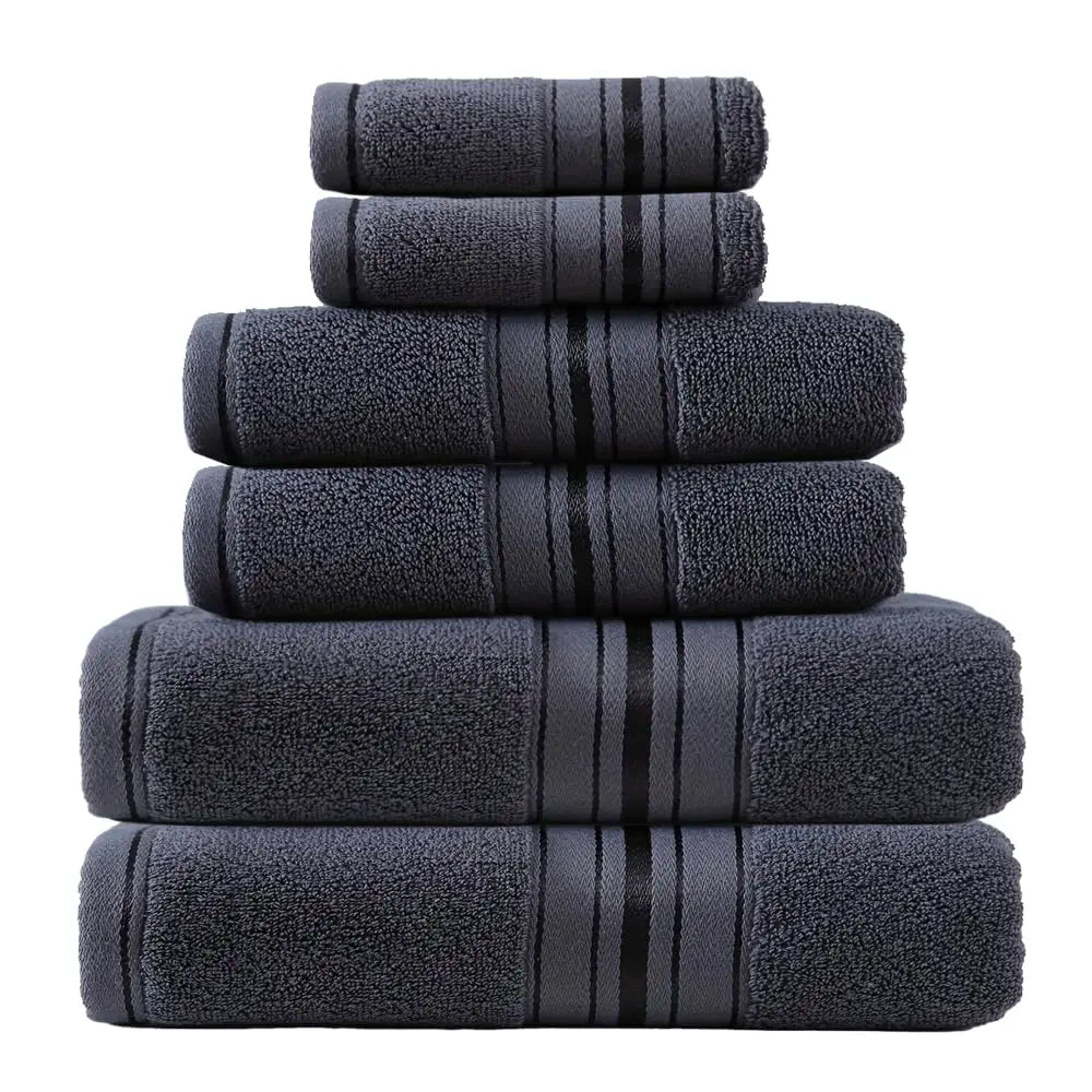 Turkish Cotton Bath Towel Set 6 Piece 600 GSM Premium