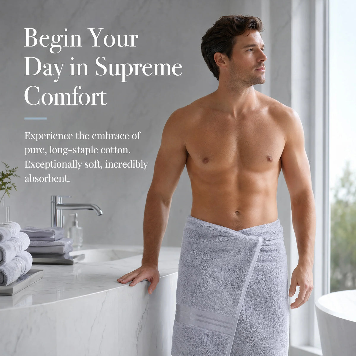 Turkish Cotton Bath Towel Set 6 Piece 600 GSM Premium