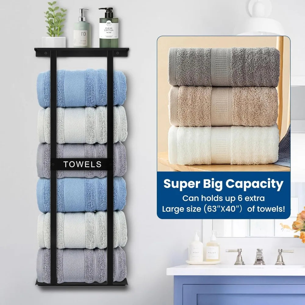 NBVCX Wall Mounted Towel Rack For Six Towels Heavy Duty