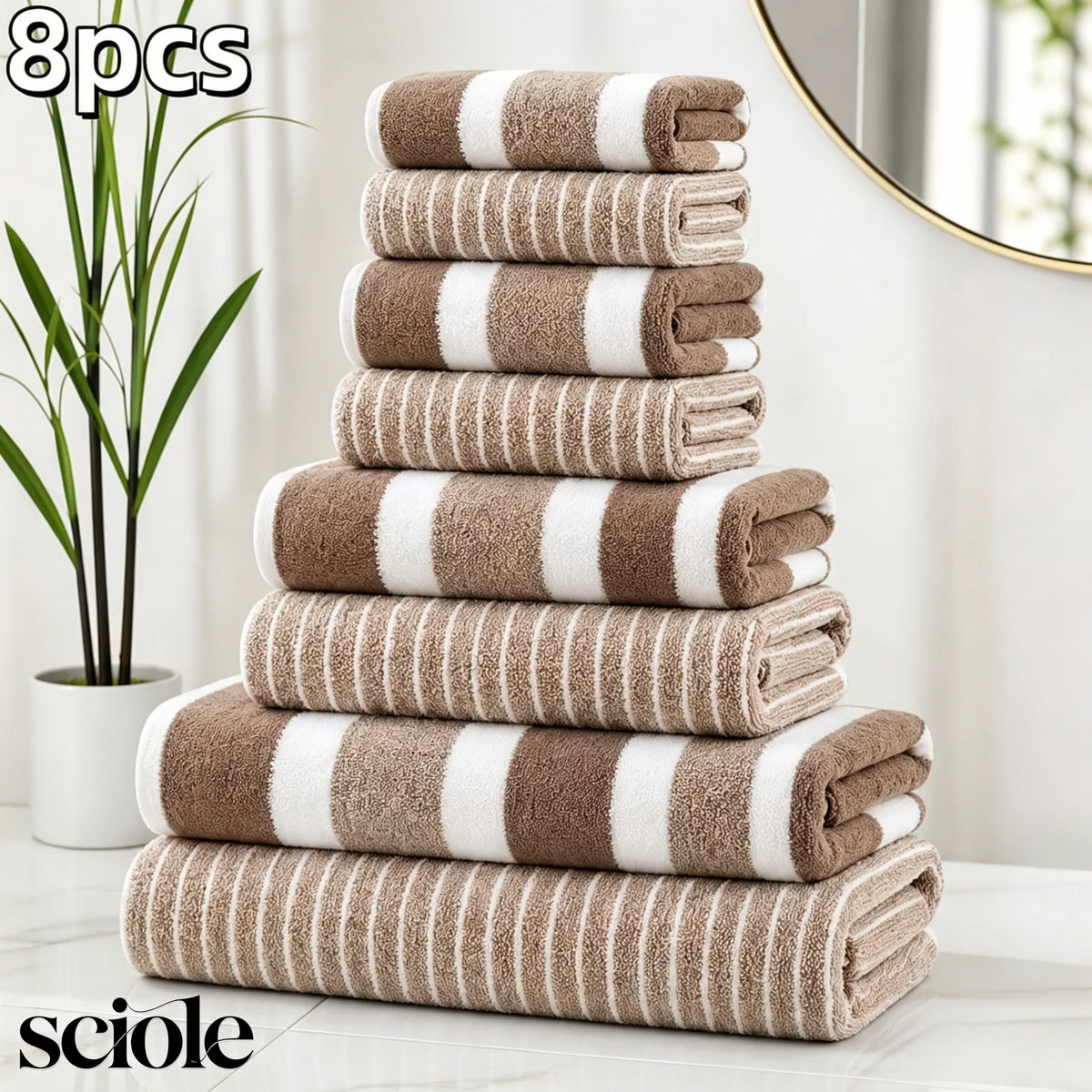 Ultra Absorbent 8 Piece Microfiber Towel Set Bathroom Spa Hotel