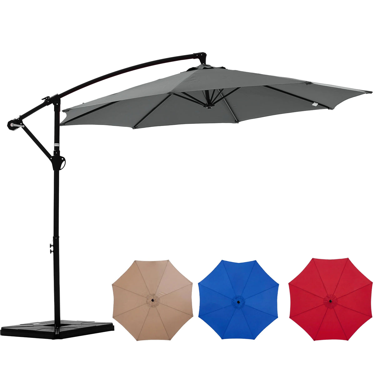 JHK Outdoor Offset Umbrella With UV Protection And Tilt Control