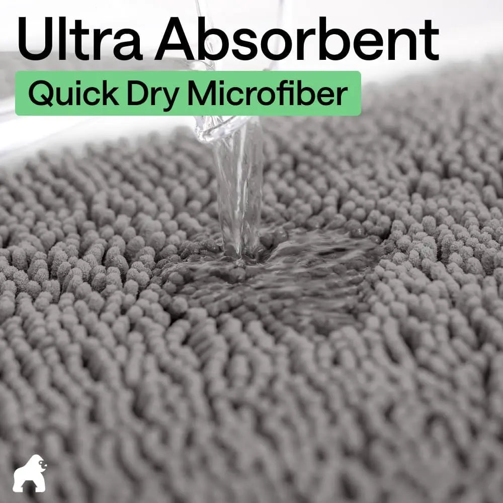 Chenille Bath Rug Absorbent Non Slip Mat Quick Dry Microfiber