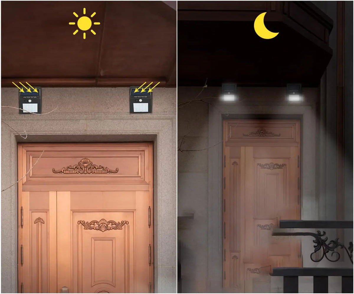 SZRSTH IP45 Solar Outdoor Lights Motion Sensor Security LED