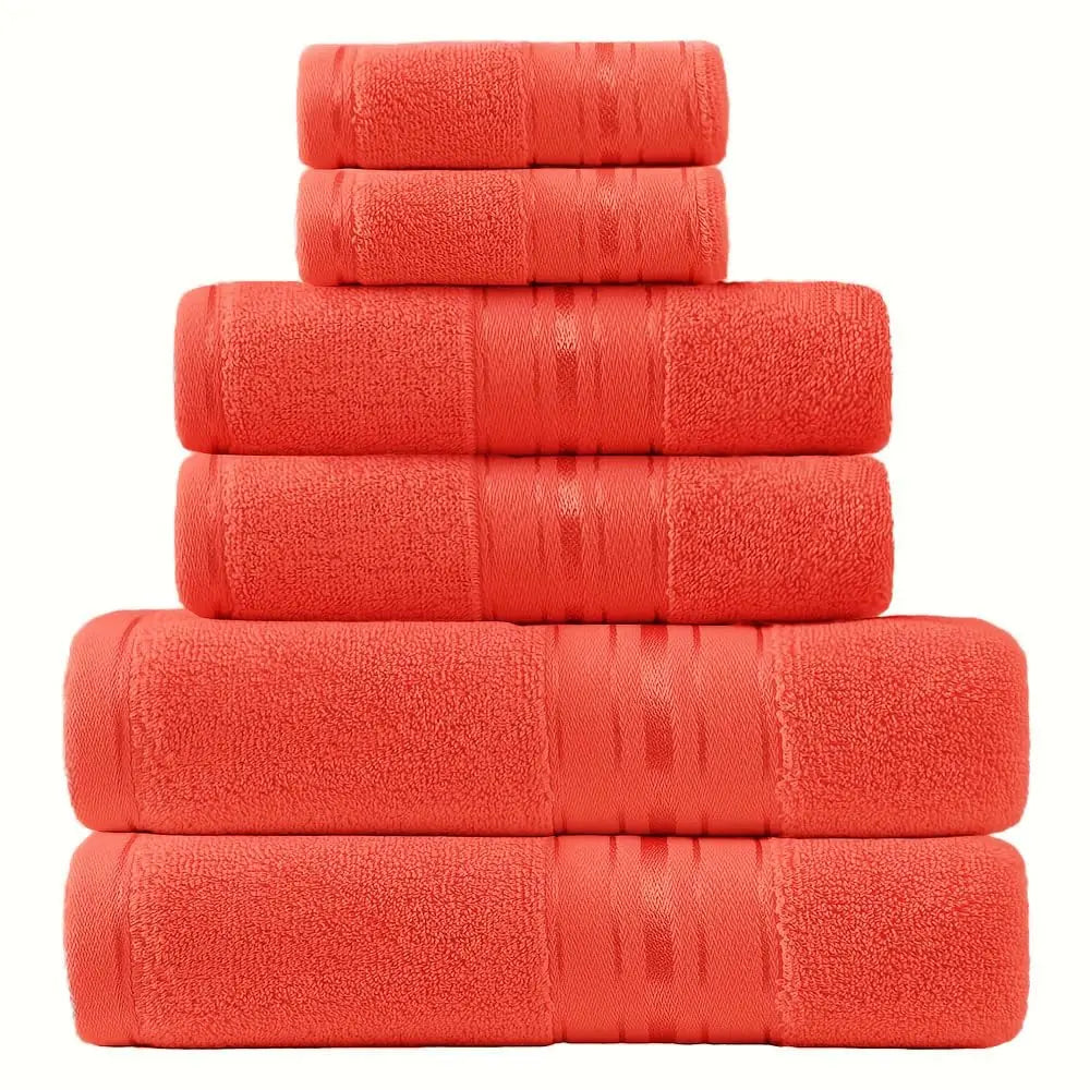 Turkish Cotton Bath Towel Set 6 Piece 600 GSM Premium