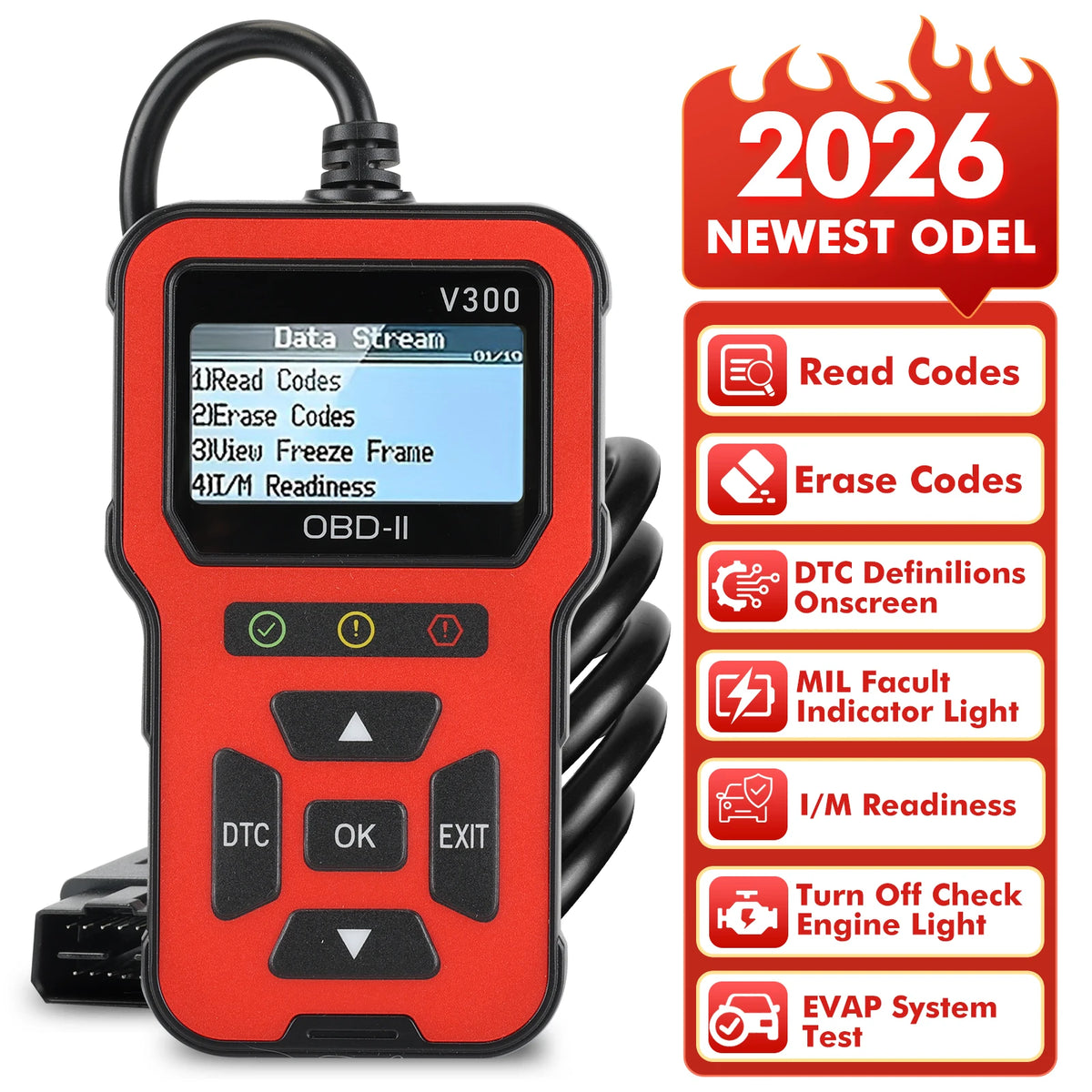 V300 OBD Scanner Car Diagnostic Tool With Color Screen Code Reader