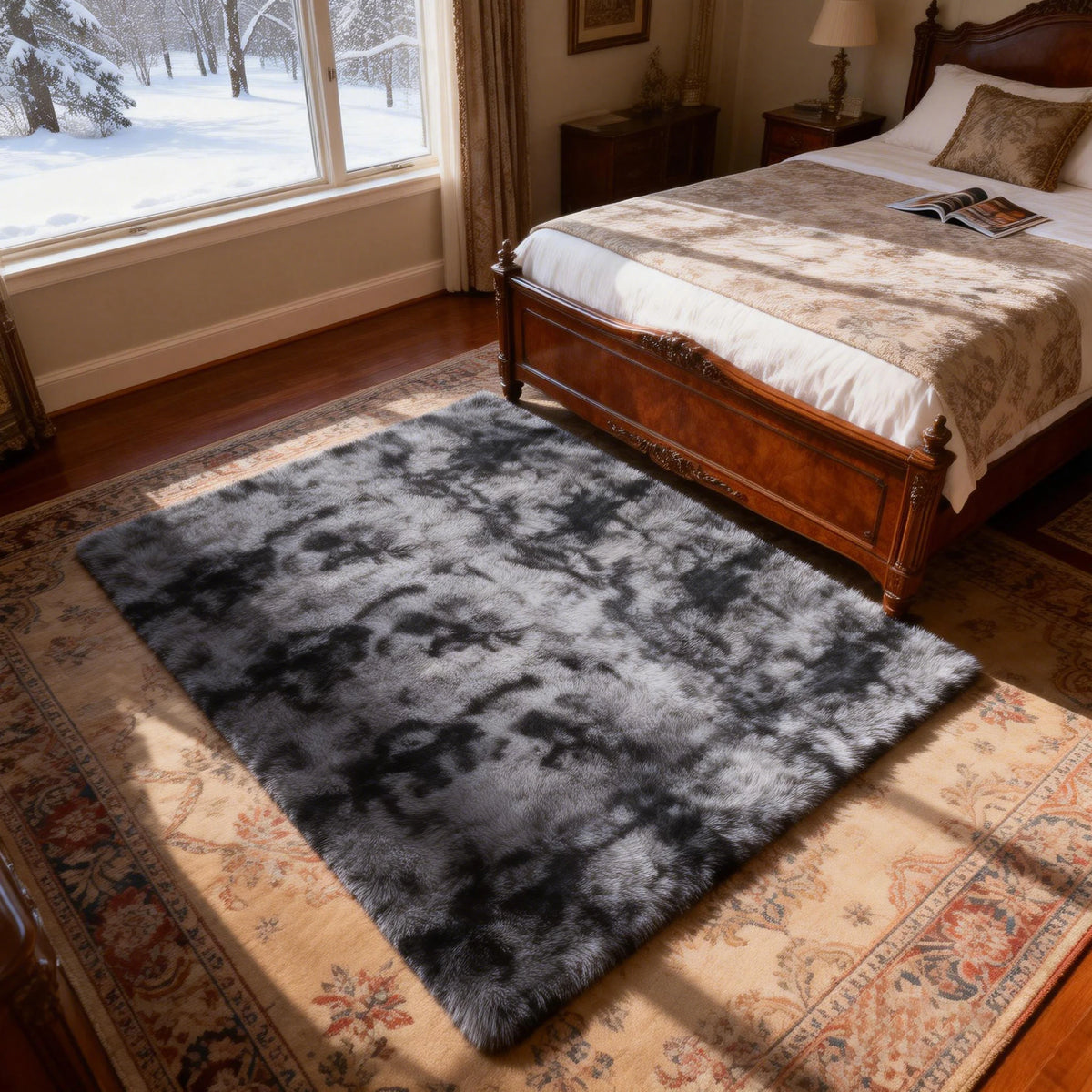Ultra Soft Fluffy Shag Area Rug For Living Room Decor
