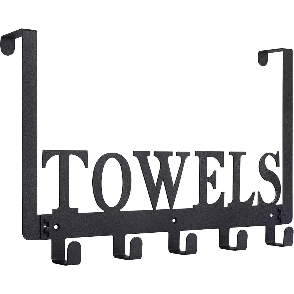 NBVCX Over Door Towel Hooks 5 Hook Metal Rack Holder