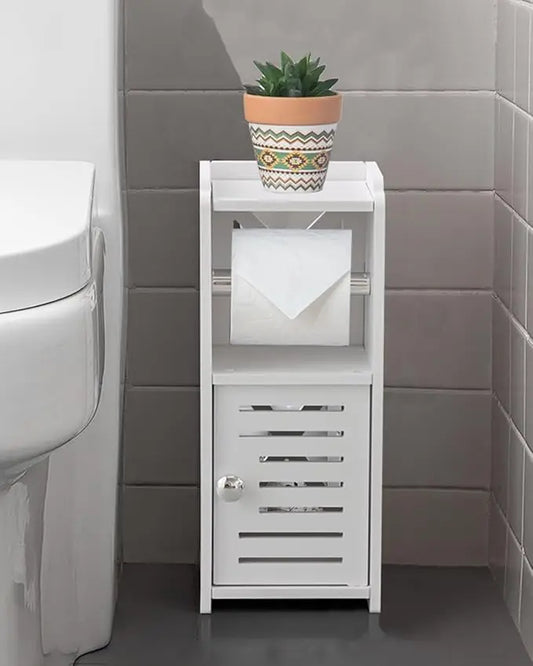 XIUWO Free Standing Toilet Paper Holder Cabinet For Small Bathrooms