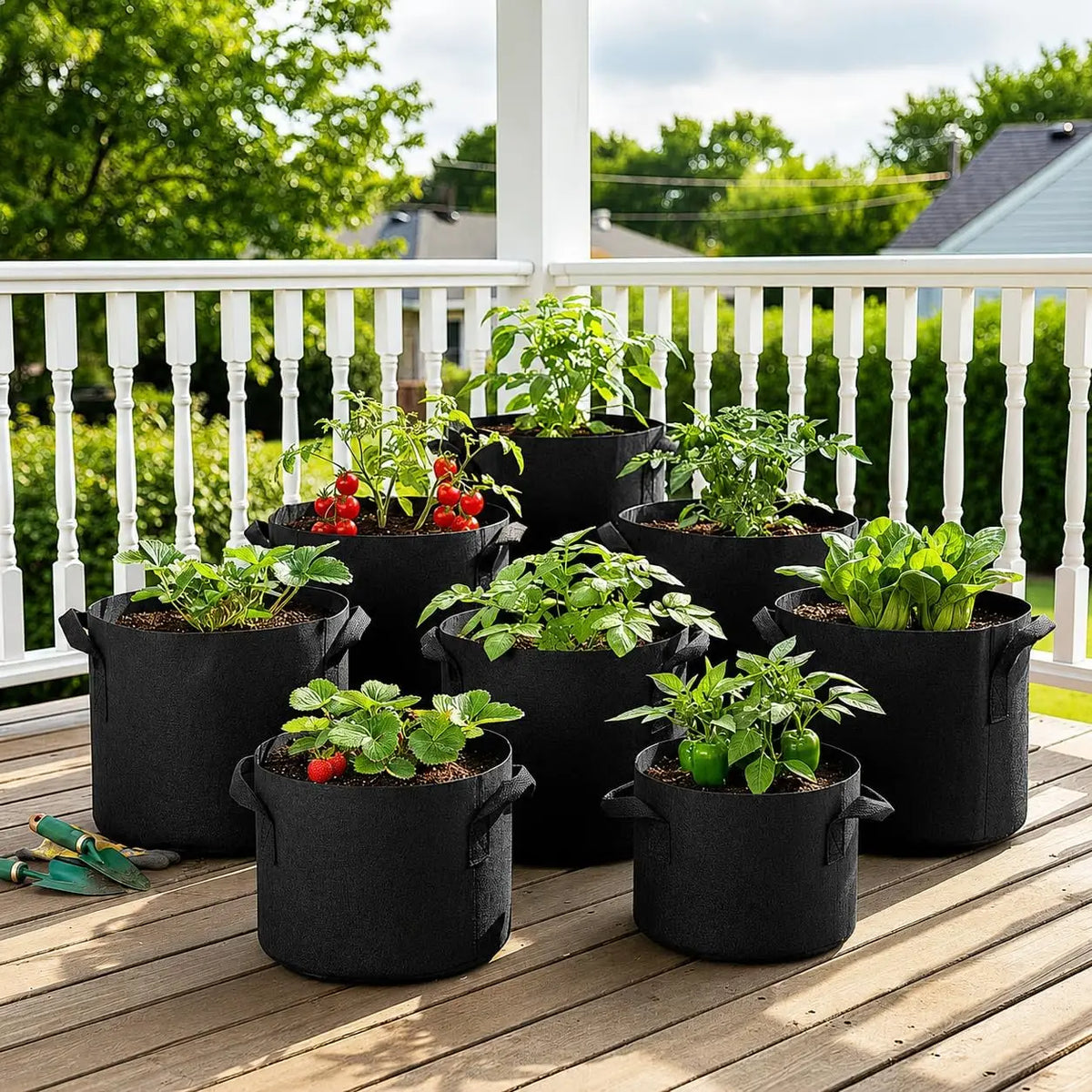 Heavy Duty 5 Gallon Growing Bags With Handles 5 Pack