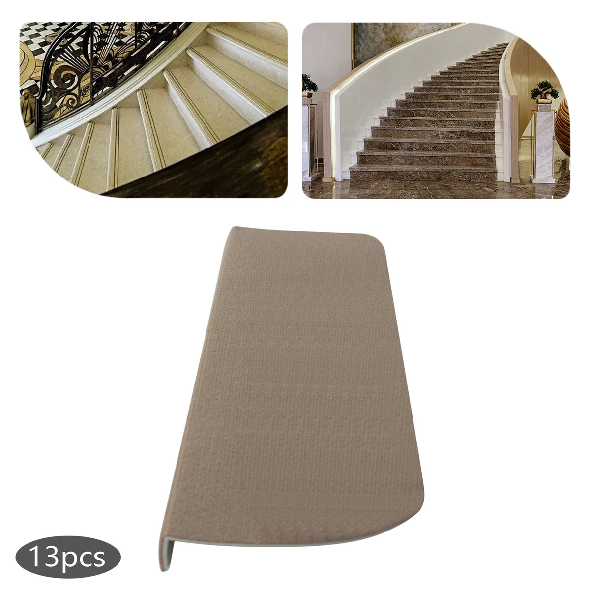 Bymaocar Non Slip Polyester Carpet Stair Treads Set