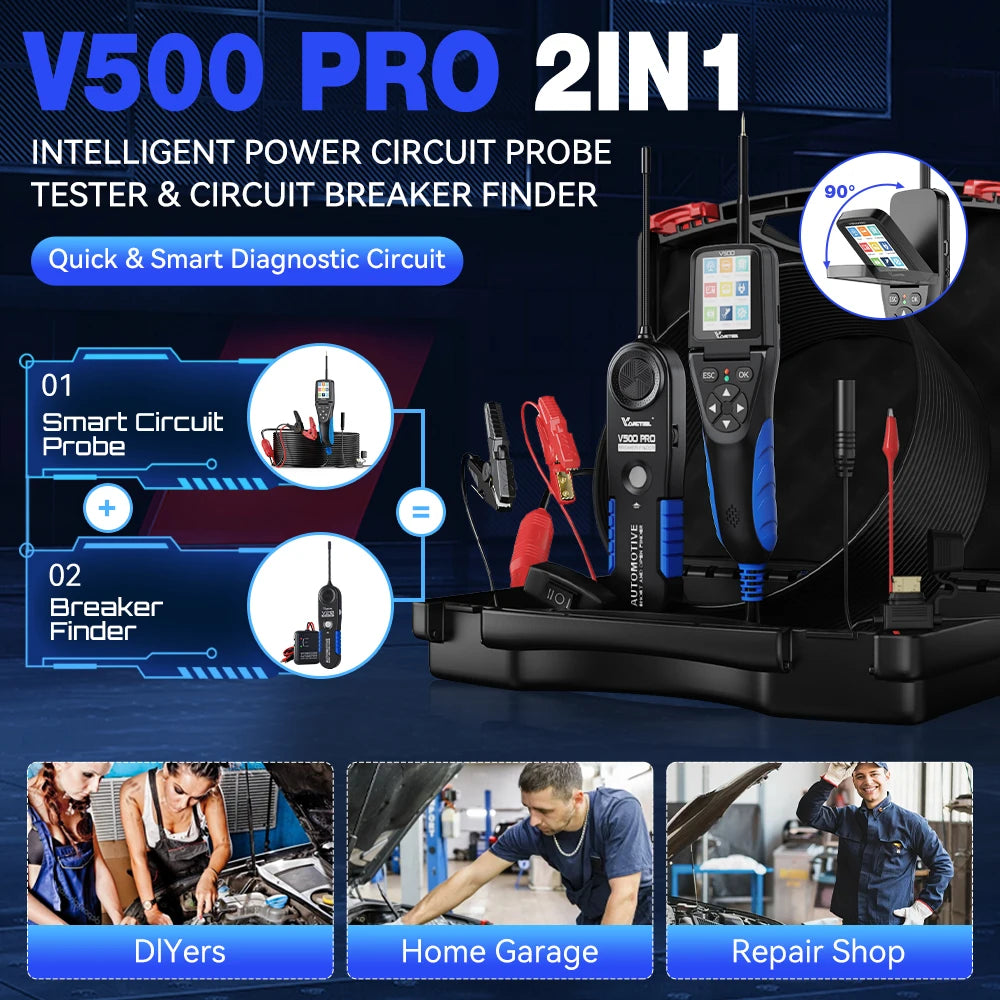 VDIAGTOOL V500PRO 2 In 1 Automotive Power Probe With Multimeter Injector Test