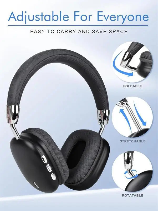 Wireless Bluetooth Headphones With Noise Cancellation And Foldable Design