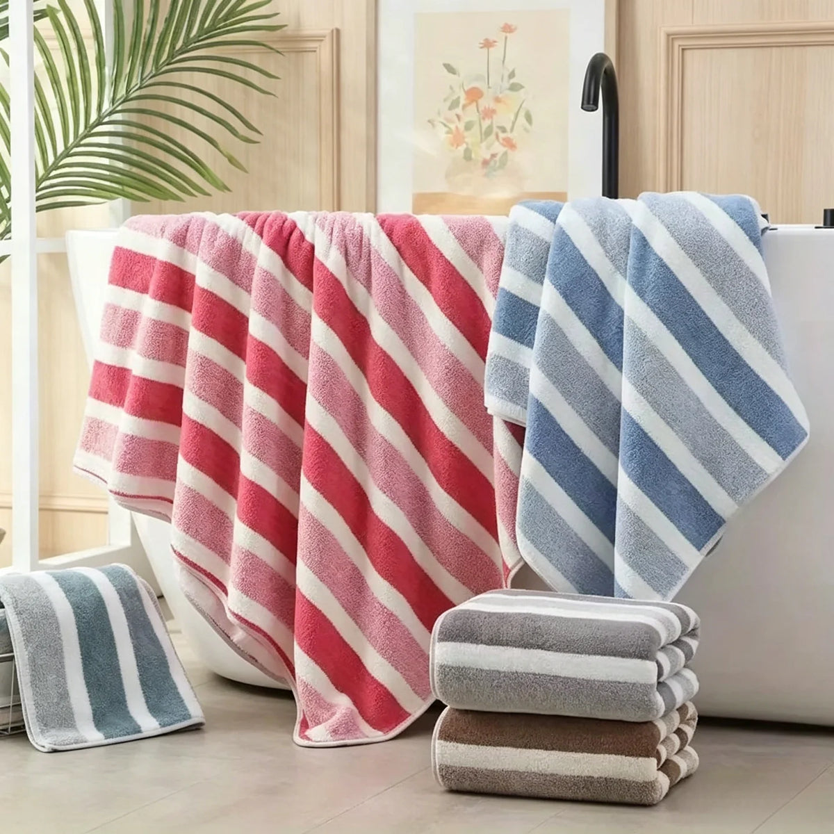 Ultra Absorbent 8 Piece Microfiber Towel Set Bathroom Spa Hotel