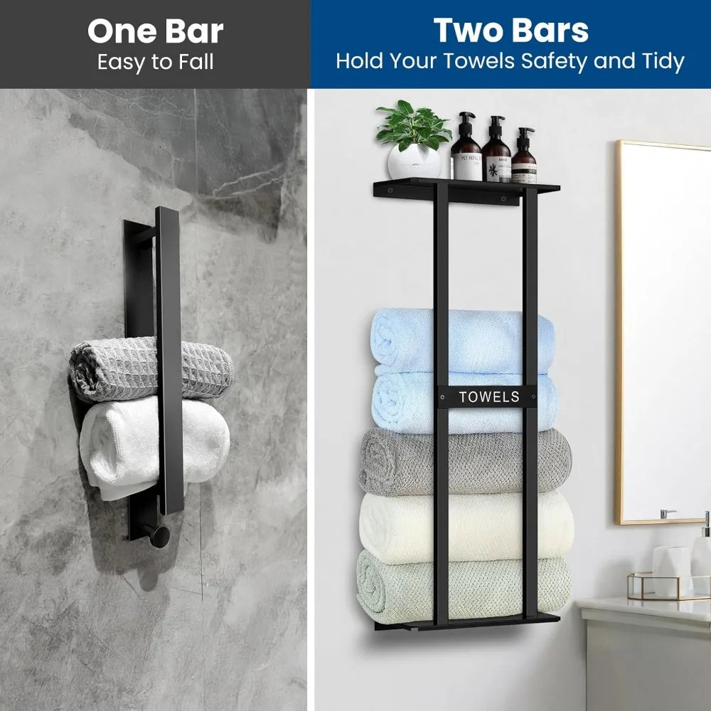 NBVCX Wall Mounted Towel Rack For Six Towels Heavy Duty