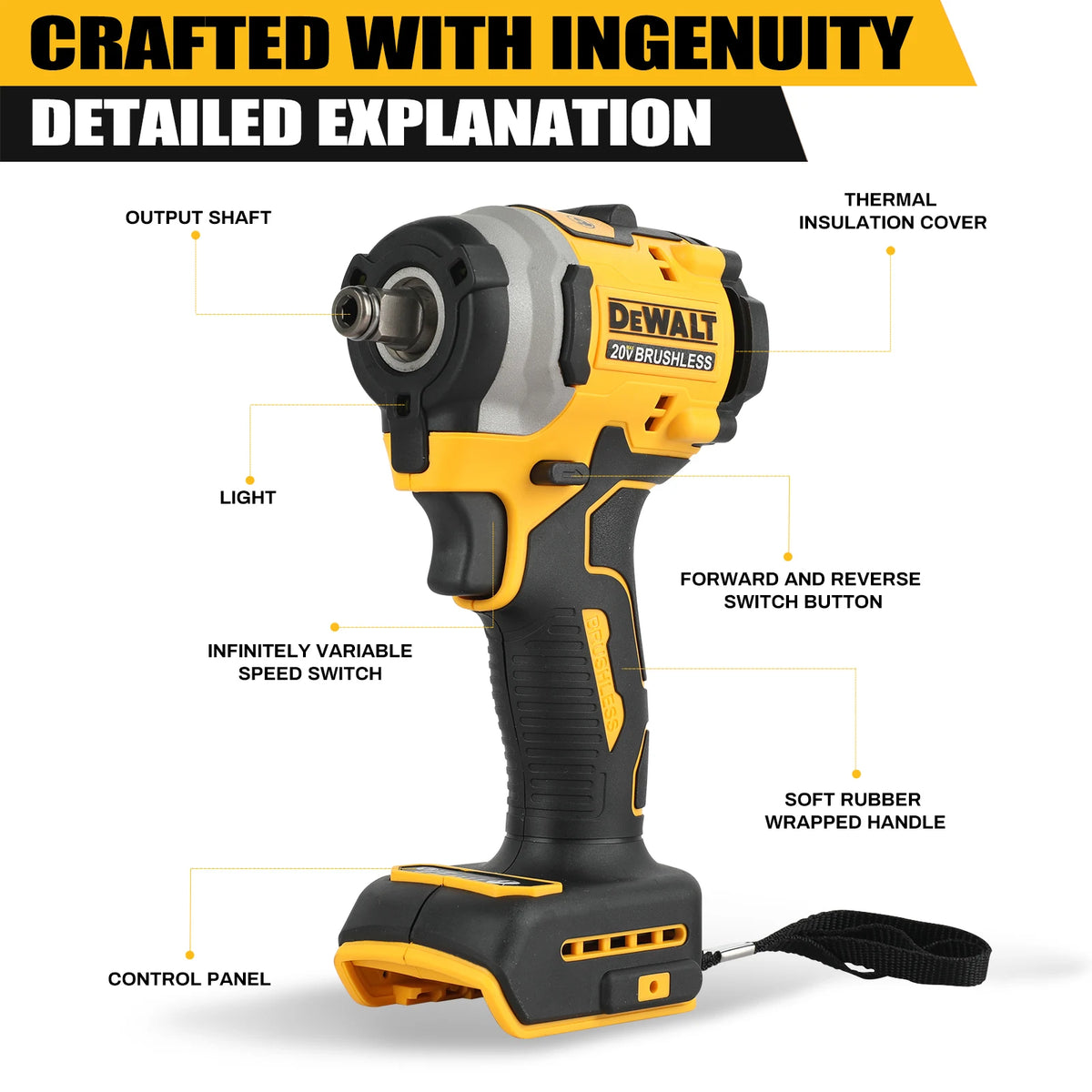 DeWalt DCF850 20V Brushless Impact Driver 3-Speed