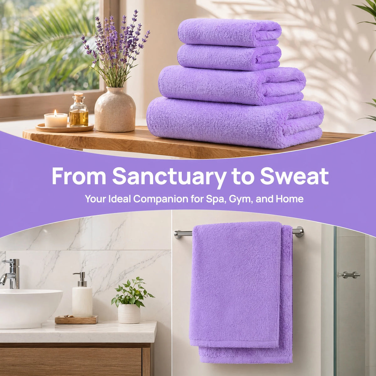 Ultra Soft Microfiber Bath Towel Set With Washcloths