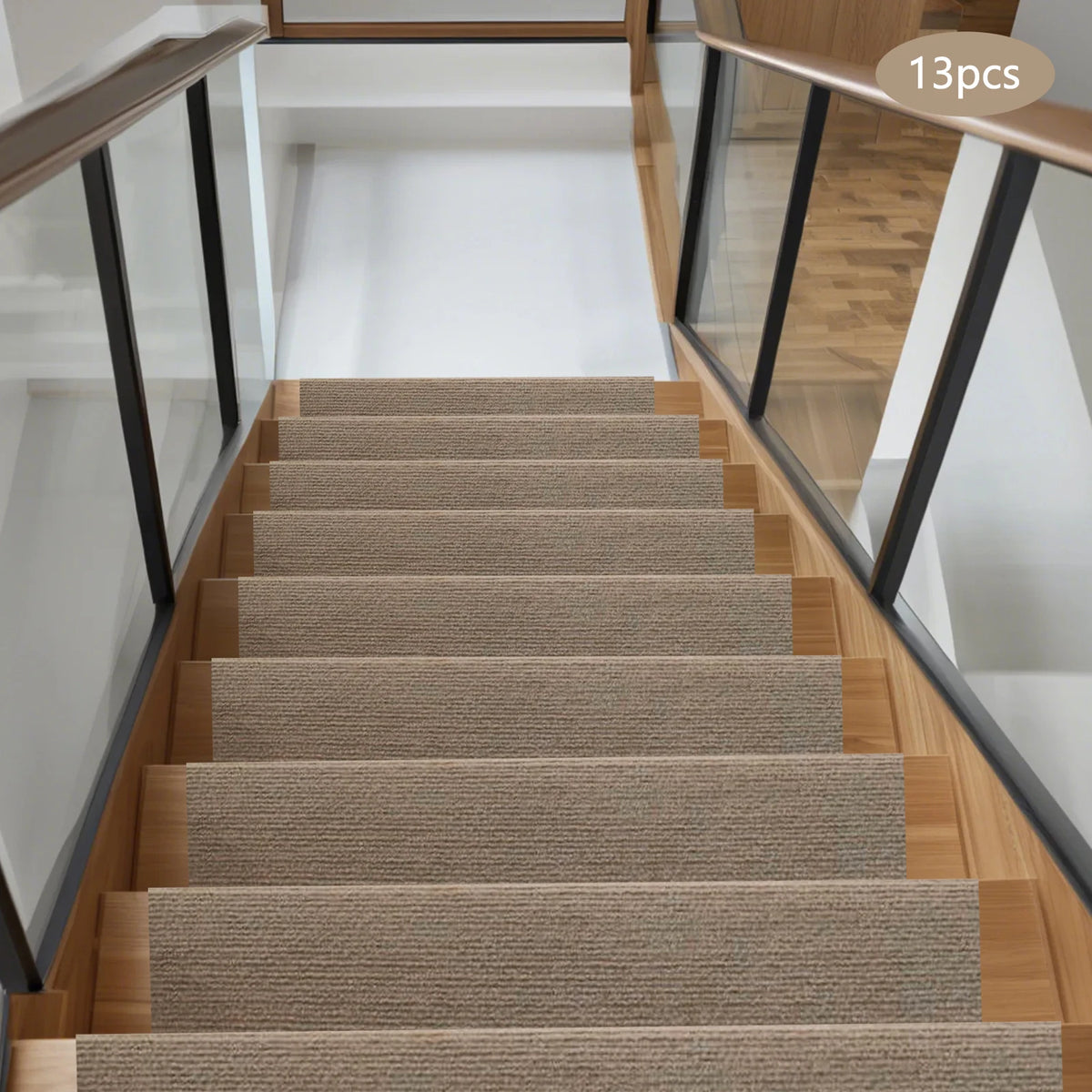 Bymaocar Non Slip Polyester Carpet Stair Treads Set