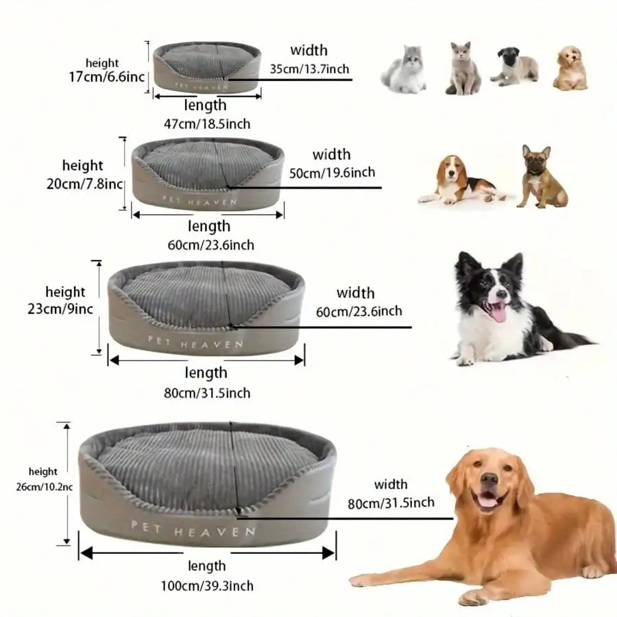 Machine Washable Soft Cozy Pet Bed All Season Dog Cat House With Warm Mat