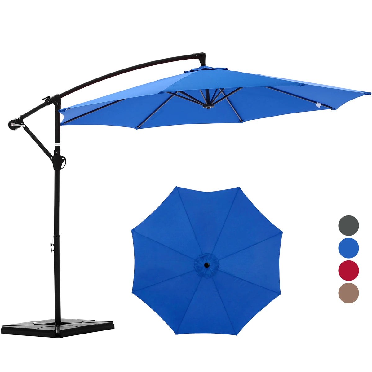 JHK Outdoor Offset Umbrella With UV Protection And Tilt Control