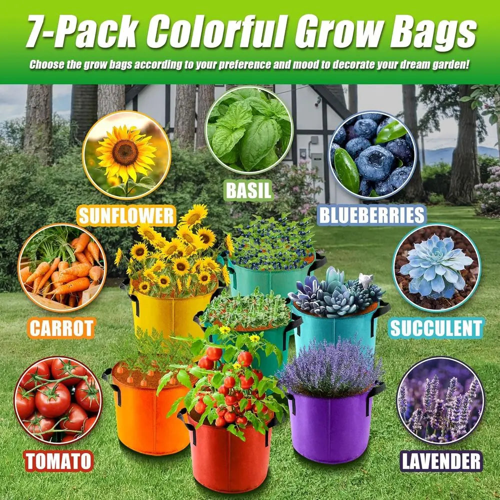 Breathable Fabric Grow Bags With Handles For Outdoor Gardening