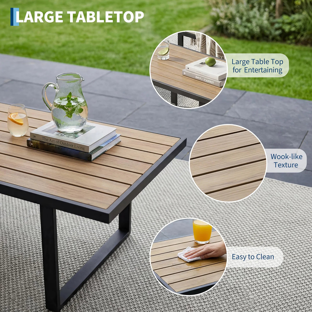 HobbyLane 4 Piece Outdoor Conversation Sofa Set With Coffee Table